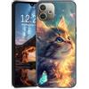 U.DARELIKE Cover per OPPO A5 Pro Custodia Ultra Sottile TPU Morbida Silicone Case Slim Back Cover Animale Gatto Farfalla Disegni Ragazze Donne Bumper Protettiva Case per OPPO A5 Pro