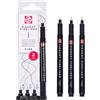 Talens Pigment Fineliner Set, 3 penne a punta fine, 0,2mm, 0,3mm, 0,4mm, resistente alla luce, permanente & a base d'acqua, ideale per scrittura & disegno dettagliato