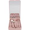 VBESTLIFE Set di Pennelli per Trucco Viaggio Fondotinta in Polvere Correttori Ombretti Set per Trucco con Specchio a Luce LED 5 Pezzi Mini Pennelli per Trucco