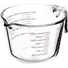 QWORK® Misurini cucina da 1 litro in vetro borosilicato, Caraffa graduata ml/oz/pint/cup, adatta al forno, al microonde