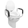 GOVITA - Rialzo WC con braccioli e Coperchio, Universale, per Anziani e Disabili, Sollevatore WC per Bagno, Sedile Ergonomico, Facile da Pulire (Braccioli e Coperchio, 10)