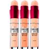 Maybelline 3x Maybelline New Tork Correttore Liquido il Cancella Età Colori 00 Ivory, 02 Nude e 01 Light con Bacche di Goji e Haloxyl