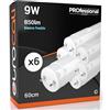 Eurocali Tubo LED 60cm G13 T8 9W 850 lumen - Luce Bianco Freddo 6500K - Fascio Luminoso 160° - Sostituzione Neon - Pacco da 6