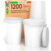 Baciato Caffè 1200 Bicchieri Caffè ASPORTO in Carta Bianchi 240ml + 1200 COPERCHI in Carta Bevande Calde e Fredde Tè Infusi Acqua Cappuccino Ecologici Biodegradabili Tazze Monouso Made in Italy
