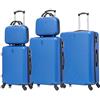CELIMS Set Valigie 5 Pezzi - Valigia Grande 23 kg + Valigia Media + Valigie Bagaglio a Mano + 2x Beauty Case da Viaggio | Blu