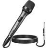 TONOR Micro Dynamique Vocal pour Le Chant, Microphone de karaoké Filaire Portable, Micro de Studio cardioïde avec XLR de 4.5M à 1/4" Câble, adapté aux Haut-parleurs/ampli/activités de Plein air D5