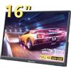 Showscren Monitor portatile da 16 pollici, display Full HD 1920X1200P 300cd/luminosità, pannello LCD IPS 60Hz, 100% RGB, altoparlante integrato, monitor portatile HDMI USB C per PC laptop