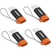 HOWJIM Adattatore Light-ning a USB C 4 Pezzi,PD27/66W QC100W Ricarica Rapida Trasmissione Dati,Guscio in lega di alluminio per Phone 17/16/15 Pro Max Plus,Pad,G-alaxy,X-peria Non Per Cuffie/OTG Nero