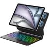 IVEOPPE Tastiera iPad Air 11 (2025/2024)/Air 5/4 generazione/Pro 11 (4-1) generazione/, Cover Tastiera Italiano ‎QWERTY con Magnetico Trackpad Muti-Touch,7 Colori Retroilluminazione, Layout italiano, Nero