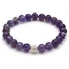 BERGERLIN Bracciale in ametista - Bracciale con perle in pietra naturale autentica e perla in argento sterling 925