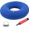 Auzkong Cuscino Emorroidi Gonfiabile Sedile Ortopedico - Anello Sedile Emorroidi Decubito Anello Sedile con Pompa, Ciambella con Cuscino per Sedile 1 Pz (Blu)