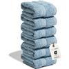 nice homeit - Set 6 Lavette 30x30 cm - Mini Asciugamani viso e ospiti 100% cotone ad anello - Morbide, Assorbenti, Lavabili - Per Bagno, Cucina, Trucco e Viaggio - Made in Italy (Blu)