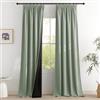 PONY DANCE 100% Tenda Oscurante Camera da Letto 2 Pezzi L 140 x A 260 cm Tende Termiche Isolanti per Salotto Moderne Curtains per Finestre con Fettuccia, Verde Salvia