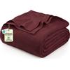 Utopia Bedding Coperta termica leggera in 100% cotone (queen size, 228 x 228 cm), 350 g/m², morbida e traspirante, per tutte le stagioni (bordeaux)