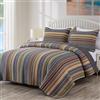 Chezmoi Collection Avery Color - Set copripiumino in cotone, multicolore, verde, per letto matrimoniale