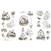 Thymeless Designs - Trasferimenti per artigianato e mobili, 3 fogli di design, 15,2 x 30,5 cm, decorazioni per la casa, decalcomanie per mobili e artigianato, by Thymeless Designs (Farmhouse Churches)