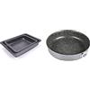 ALLUFLON Set 2 Lasagnere Vesuvia, 34x25 cm e 24x18 cm, Alluminio & Tradizione Italia Tortiera, Alluminio, Nero, 24 cm