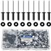 JTAREA 250 Pezzi Rivetti Ciechi in Alluminio 3,2 × 10 mm con Rondella Rivette a Testa Larga Rivetto a Testa Bombata Ribattini Pop (Nero)