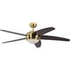 Pepeo GmbH Melton Ventilatore da Soffitto 13422010132 con Telecomando Incluso, Rivestimento di Color Ottone, Pale marrone scuro Wanaque, 132 cm
