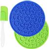 vsshe Tappetino Leccare Cane, 2 PCS Tappetino Leccare Animali Domestici con Ventosa, Tappetino per Mangiatoia Lenta per Cani con 1 Spatola in Silicone, per la toelettatura e la Cura delle Zampe