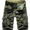 Generic Pantaloni Cargo Uomo con Elastico, Pantaloncino con Elastico Bermuda Uomo Bermuda Estivi Casual Shorts da Lavoro in Cotone Pantaloni Corti con Tasche Laterali Militari Hiking Cargo Shorts