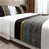 Morbuy Runner Letto Matrimoniale,Corridore Letto, Stile Cinese Morbido Confortevole Sciarpa,Modern Scarf Runner Decorazione per Alberghi Hotel (1 Fodera per Cuscino 45x45 cm,Nero)