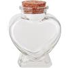 QUUPYSTORE Bottiglia di vetro a forma di cuore con tappo in sughero, bottiglie di vetro decorative con coperchio in sughero, mini bottiglia di desiderio per luna di miele con sabbia, regalo per fai da te,