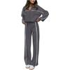 Generico Completi Donna Con Pantaloni Tuta Con Zip Moda Completo Casual Tennis 2 Pezzi Maniche Lunghe Tuta Donna Sportiva Leggera Tute Felpa Senza Cappuccio Invernale