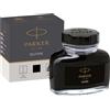 Parker flacone di inchiostro liquido Quink per penna stilografica | 57 ml | con confezione | nero