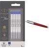 Parker Quinkflow Ricariche Inchiostro Per Penne A Sfera, Punta Media, Blu, Pacchetto Convenienza 6 Pezzi & Jotter Originals Penna A Sfera, Punta Media, Inchiostro Blu, Rosso Classico