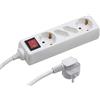 Meister - Ciabatta elettrica 2 Euro/2 Schuko, Bianco, Interruttore, IP20, 7430300