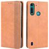 HualuBro Cover per Motorola Moto G8 Power Lite, Flip Cover a Libro in Retro PU Pelle Magnetica Antiurto Case Portafoglio Custodia per Motorola Moto G8 Power Lite Cover (Marrone)