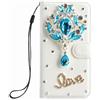 BLOTECH Cover per ZTE Blade A75 5G Wallet Custodia Bling Glitter Brillantini Brillante Custodia Morbido Case Libro Leather, Magnetico Flip Protettiva Portafoglio, ID Slot per Scheda,Ciondolo blu