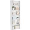 VASAGLE Libreria, Scaffale Libreria a 6 Ripiani, Scaffale Portaoggetti Aperto, 24 x 60 x 178,5 cm, per Soggiorno Studio Sala da Pranzo, Bianco Nuvola LBC169T14