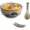Fodlon Ramen Ciotole in Ceramica, 6 inch, 15x7.5cm, kit ramen, Ciotole Giapponesi per Ramen, Ciotoles da Zuppa in Porcellana per Noodle, Insalata, Muesli