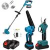 DE ROSA SHOP Kit Potatura 3 in 1 a Batteria 48V con 2 Batterie, Forbice Elettrica + Mini Motosega 6 con Oliatore + Decespugliatore Elettrico, Strumenti da Giardino con Accessori e Caricatore Inclusi