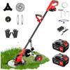 Lacoco Tagliabordi Senza Fili da 21V e 9 Pollici, Decespugliatore Elettrico da 20000 Giri/Min con Ruote, Tagliaerba Elettrico, 2 Batterie da 3000 mAh Decespugliatore a Batteria per Giardini Bordi