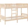 vidaXL Letto a Castello 75x190 cm in Legno Massello di Pino, struttura letto a castello, base letto a castello, mobile camera da letto