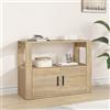 HETFTJN Credenza, Comò Camera Da Letto Armadietto Bagno Mobiletto Bagno Basso Mobile Corridoio Stretto E Lungo Adatto per Ingresso Cucina Soggiorno Bagno Rovere Sonoma 80x30x60 cm in Legno Multistrato