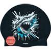 IMSPIRA Cuffia piscina silicone Shark cappello nuoto unisex adulto bambini 6 anni design divertente per allenamento gara aquagym waterpolo acque libere interno zigrinato per piscina uomo donna