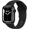 ELETTRONEO C1B Cinturino per Apple Watch Ultra 3 2 49mm, Serie 11 10 46mm, 9 8 7 45mm 41mm, SE 6 5 4 44mm 40mm, 3 2 1 42mm 38mm Donna Uomo Band Bracciale Sport Silicone, Nero