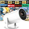 Amovfilm Proiettore Portatile Mini Proiettore 4K 1080P Full HD WiFi6 BT5.2 Videoproiettore Ruotabile 180° Proiettore Video Auto Orizzontale Trapezoid Correction Smart Projector per Phone HDMI USB