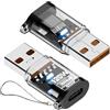 Mepsies Adattatore USB a USB C (2 Pack), Adattatore Tipo C a USB 3.2 Gen2 10Gbps Alta Velocità Convertitore, Compatibile con iPhone 17 16 15 14 13, Samsung Galaxy S25 S24 S23 S22 e Altro, Trasparente