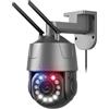 Ctronics 4K 8MP 30X 3D Zoom Ottico Telecamera da Esterno WiFi, Auto Tracking/Cruise/Zoom, Rilevamento Persone/Veicoli/Animali, Visione Notturna 150M, Allarme Luci R&B, WiFi 2,4/5GHz, Cloud/Metallo