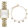 Rosefield Set Regalo Donna Boxy XS White Steel + Multi Liquid Charms Bracelet Gold BMWLBG-X241