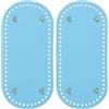 PATIKIL Fondo per Borse Pelle Pu 9.8x4.7 Pollici, 2Pz Base Ovale Tappetino Fondo per Borsa Uncinetto con Fori e Chiodi, per Borse Fai da Te, Borse a Tracolla, Borsette, Blu