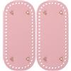 PATIKIL Fondo per Borse Pelle Pu 8.7x3.9 Pollici, 2Pz Base Ovale Tappetino Fondo per Borsa Uncinetto con Fori e Chiodi, per Borse Fai da Te, Borse a Tracolla, Borsette, Rosa