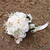 Ansofi Bouquet da sposa per sposa damigella d'onore lanciare bouquet da sposa beige bianco rosa artificiale bouquet da sposa per boho rustico cerimonia di nozze anniversario