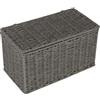 Household Essentials Cestino in vimini intrecciato a mano con coperchio, colore: grigio