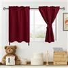 DWCN Tende natalizie per camera da letto e soggiorno, oscuranti, termiche, per finestre piccole, 76 x 61 cm, bordeaux, 2 pannelli
